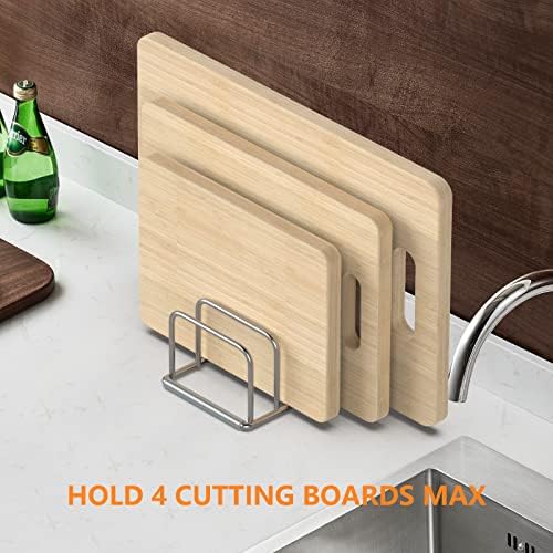 KORRTFID Cutting Board Holder, 2PSC Cutting Board Organizer Rack, 304 Stainless Steel Cookie Sheet Baking Pan and Tray Organizer for Kitchen Cabinet and Pantry Storage (1.0 Inch Width Slots) - Image 5