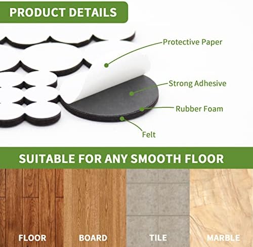 Felt Furniture Pads for Hardwood Floors 68 PCS, Round, Brown - Image 3