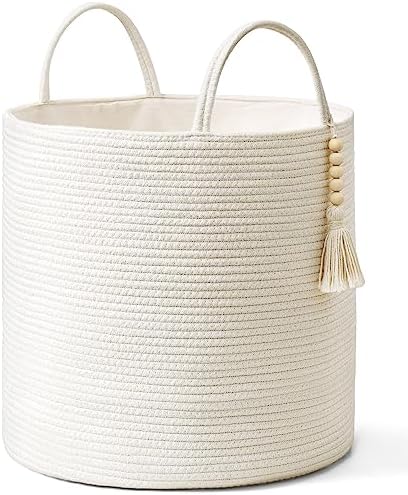 Mkono Woven Storage Basket for Blanket, Toys Plant Organizer, 15"W x 17.7"L by Mkono