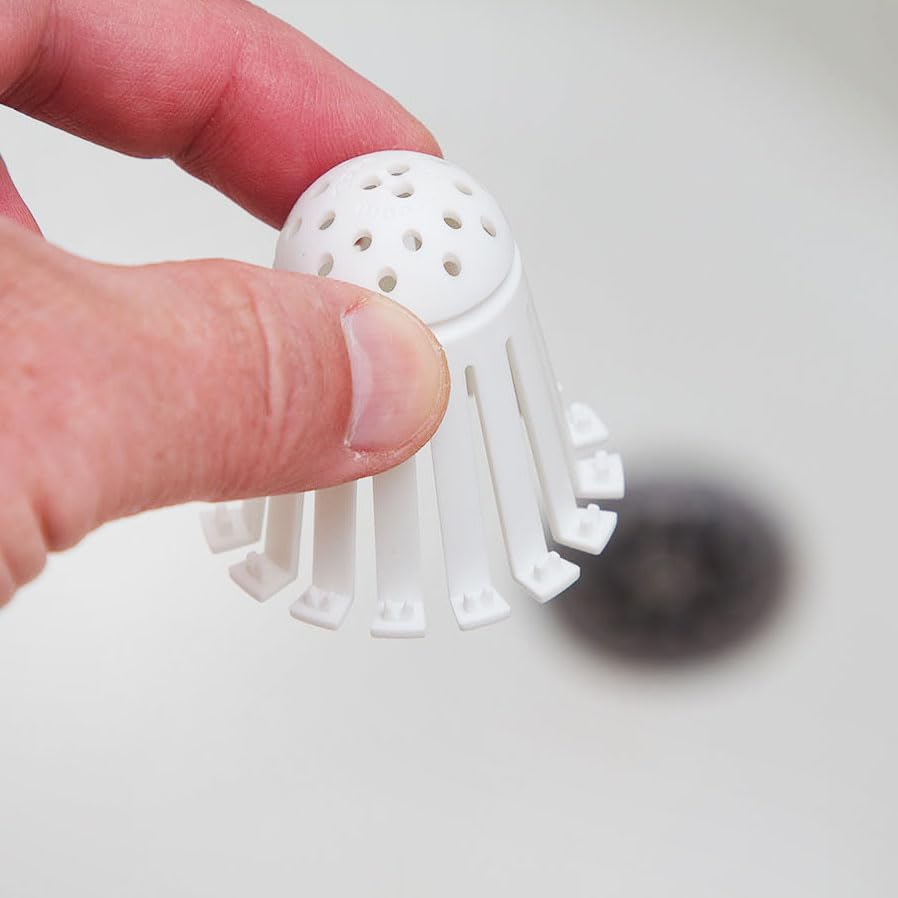 TubShroom Toss 21pk Disposable Bath Tub Drain Strainers - Hair Catcher Snare for Shower Bathtub to Prevent Clogged Drains, Traps Human and Pet Hair, One Year Supply (White) - Image 5