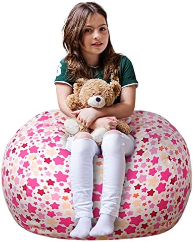 WEKAPO Stuffed Animal Storage Bean Bag Chair Cover for Kids by Wekapo