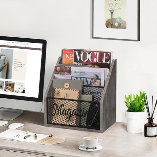 YINMIT 3 Tier Magazine Rack, Stepped Magazine Holder Floor for Home Storage - Image 2