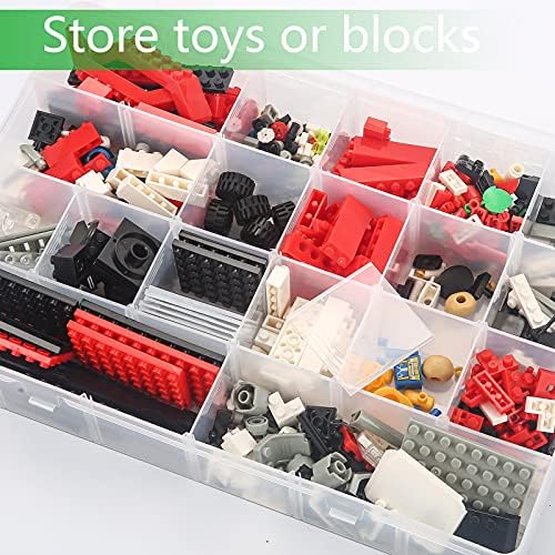Gbivbe Large 24 Grids Plastic Organizer Box Adjustable Dividers,Clear Storage Box for Jewelry, Art DIY Crafts, Washi Tapes, Beads and Small Parts - Image 7
