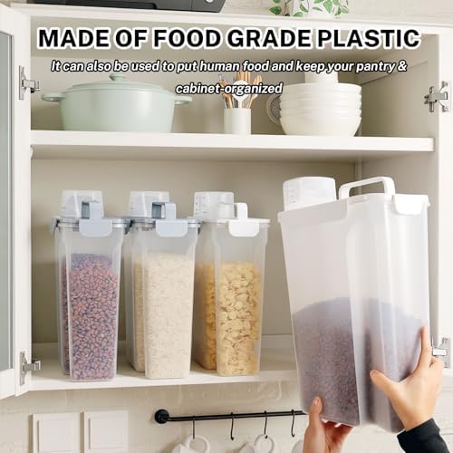 Dog Cat Food Storage Container with Cup (White, 5+10L) - Image 5