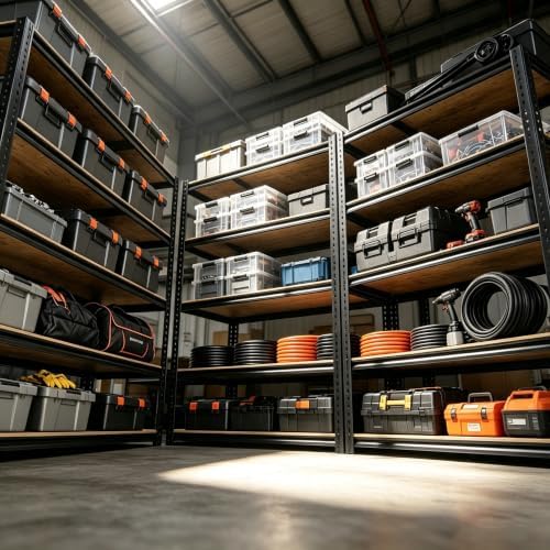 5-Tier Garage Storage Shelving, 72"x40"x20" Heavy Duty Metal Shelf Rack - Image 2
