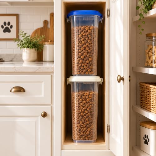 Airtight Dog Cat Pet Food Storage Container 10 Lbs, Slim Tall Dry Food Bin - Image 6