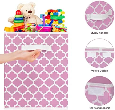 homyfort Toy Box for Girls, Kids - Large Toy Chest Organizers and Storage Boxes with Flip-Top Lid & Divider, Collapsible Container Bins for Playroom, Nursery, Closet, Living Room, 24.5"x13"x16", Pink - Image 5