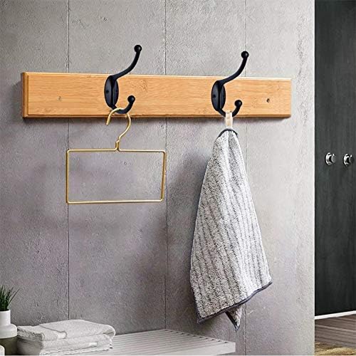 ZEYU 20Pcs Wall Hooks, Coat Hooks Hardware Heavy Duty Hooks for Hanging Coats Double No Rust Black Hook Wall Mounted with Screws for Key, Towel, Bags, Cup, Hat - Image 5