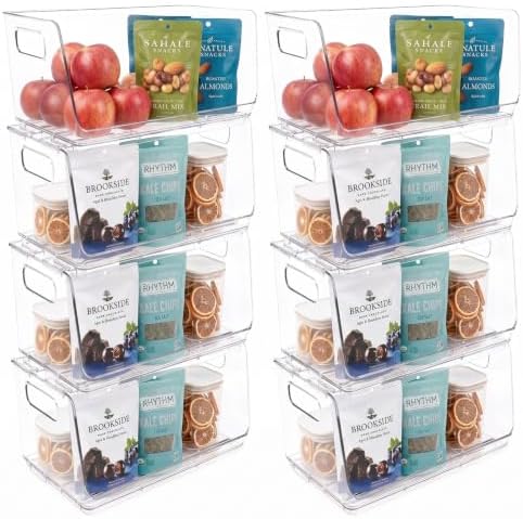 ClearSpace Stackable Storage Bins, Front Pantry Organizer, Small, 8 Pack by ClearSpace
