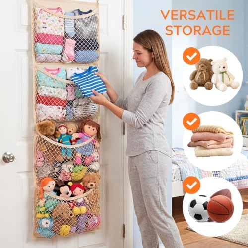 Ofiray-home Cotton Over The Door Stuffed Animal Storage - Image 6