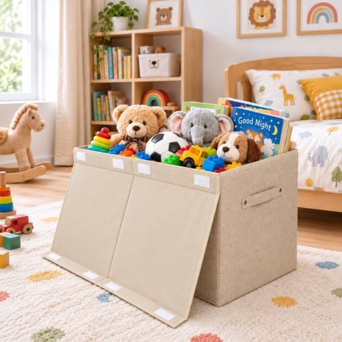 Large Toy Box Chest Storage with Flip-Top Lid, Kids Toy Storage Bin Boxes - Image 2