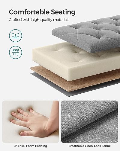 SONGMICS Storage Ottoman Bench, Foot Rest with Legs, Load up to 661.4 lb - Image 5