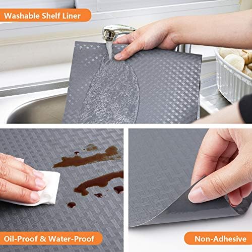 Shelf Liners for Kitchen Cabinets Non Adhensive,Gray 23.6"× 393.7" - Image 4