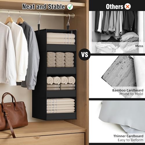 GRANNY SAYS 4-Shelf Hanging Organizer, Wall Mount, Fabric, 1-Pack - Image 3