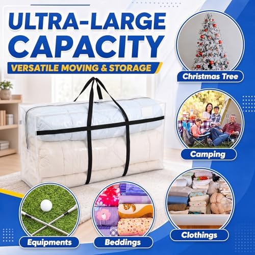 Windyun 4 Pack 98 Gallon Extra Large Moving Bags XXL Heavy Duty Storage Bag - Image 4