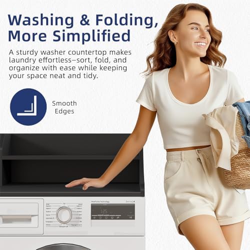 2-Tier 54" Width Washer Dryer Countertop for Laundry Room Organization - Image 5