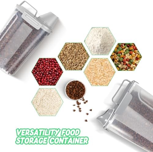 LEAWALK Cat Dog Pet Food Storage Container 3+5Lbs BPA-free Light gray - Image 2