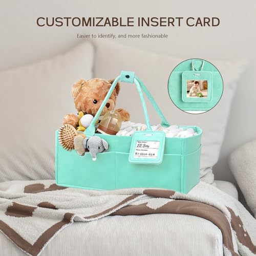 Diaper Caddy Organizer - Large Baby Caddy Organizer with Handle (Green) - Image 7