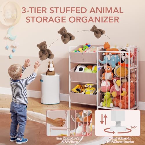 BBLIKE Toy Storage Organizer, Stuffed Animal Storage with 4 Removable Bins - Image 2
