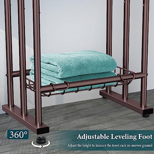 Kayfia 40'' Freestanding 3 Tier Alloy Steel Towel Rack with Storage Basket - Image 4