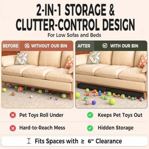 Fokyfok 2 Pack Under Bed Storage with Wheels 6 inch Height - Image 5