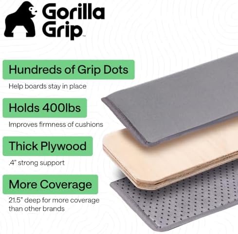 GORILLA GRIP Couch Cushion Support Board for Sagging Armchairs, 23x19 Gray - Image 2