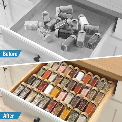 Spice Drawer Organizer 4 Tier, Acrylic Seasoning Organizer Rack, Small - Image 3