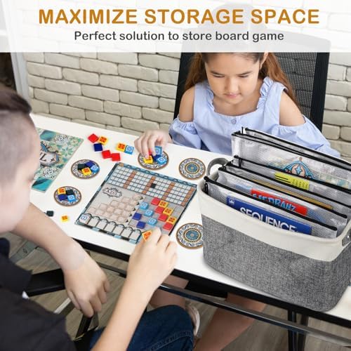 Lukeline Board Game Storage Kit Include 2 Storage Basket and 20pcs Zipper Bags, Board Game Organizer with Writable Stickers and Dispensing, Suitable for Puzzle Storage, Toys, Building Blocks, Document - Image 6