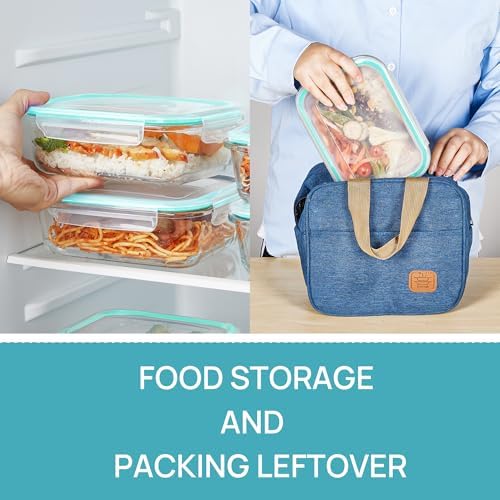 Vtopmart 5 Pack 35oz Glass Food Storage Containers with Lids, Green - Image 5