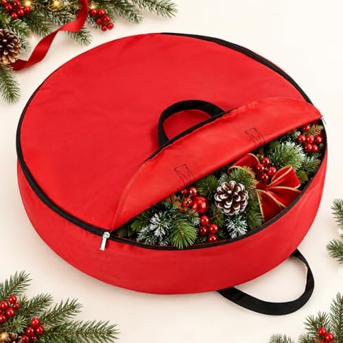RAINFLOW Wreath Storage Container - 24 Inch Christmas Wreath Storage Bag by Unknown
