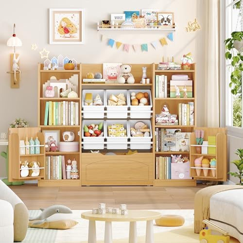 FINETONES Montessori Bookshelf and Toy Storage Organizer for Kids by finetones