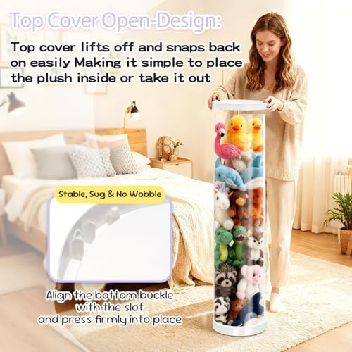 Stuffed Animal Storage Tube with Zipper, 47x11 Inch Large Capacity - Image 7