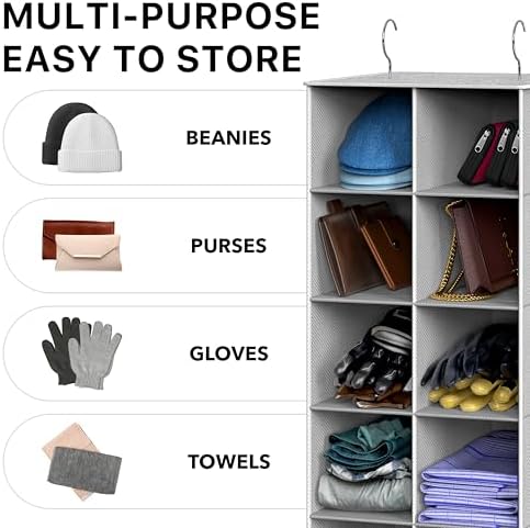 Simple Houseware 20 Section Shelves Hanging Shoes Organizer, Gray - Image 7