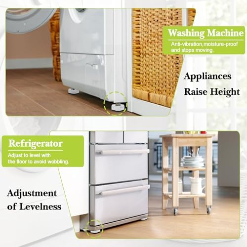 4 Pack Furniture Risers 3 Inch, Adjustable Bed Risers Heavy Duty for Table Desk Couch Chair Sofa Cabinet Bed Legs Dorm, Square Stackable Bed Raisers Blocks Lift Height 1", 2",3"or 4", White - Image 6