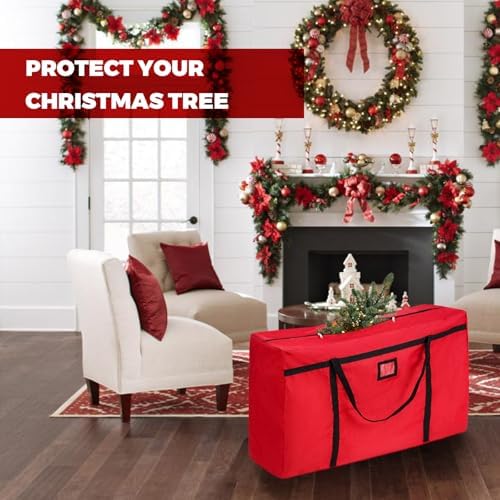 Christmas Tree Storage Bag, Fits 4-5 Ft Artificial Trees, Red - Image 2