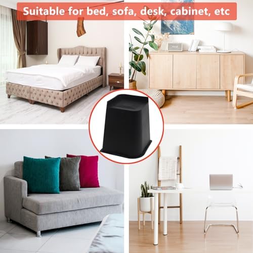 Bed Risers 8 inch Heavy Duty, 4 Pack Oversized Furniture Risers - Image 4