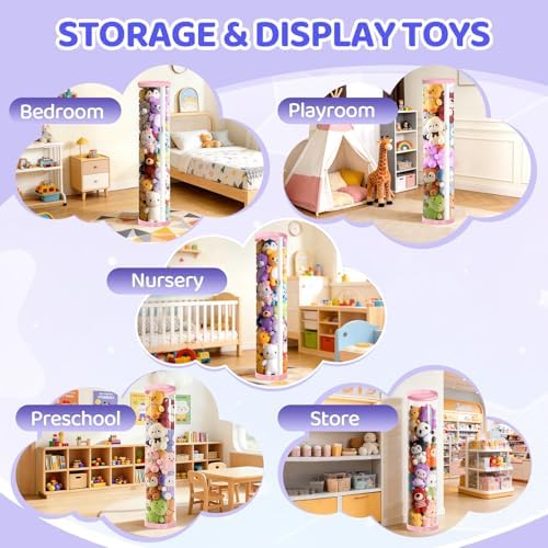 Stuffed Animal Storage Tube with Zipper, 47x11 Inch Large Capacity - Image 6