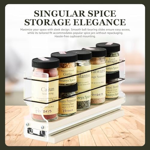 Vertical Spice Narrow Spice Rack -Sliding Spice Jars Organizer - Pantry Organizers & Storage - Slide Out Drawers for Kitchen Cabinets - Seasoning Caddy (2.3" W x 5.0" H x 10.6" D, Partially Assembled) - Image 3