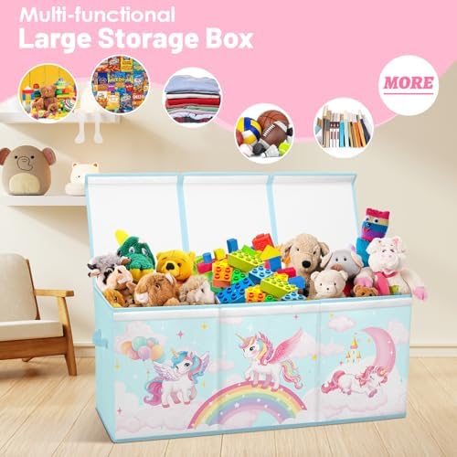 Toy Storage Box with Lids Extra Large Collapsible Toy Box Chest for Kids - Image 5