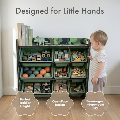 Humble Crew Kids Toy Organizer with Display Shelf, 9 Bins, 3 Tier Storage - Image 3