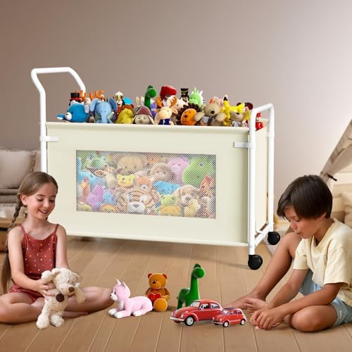 KEEGH Extra Large Toy Box for Kids, Heavy Duty Toy Storage Organizer, Beige - Image 2