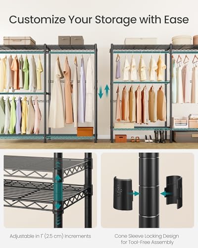 SONGMICS Closet Organizers and Storage, Clothes Rack with Shelves - Image 4