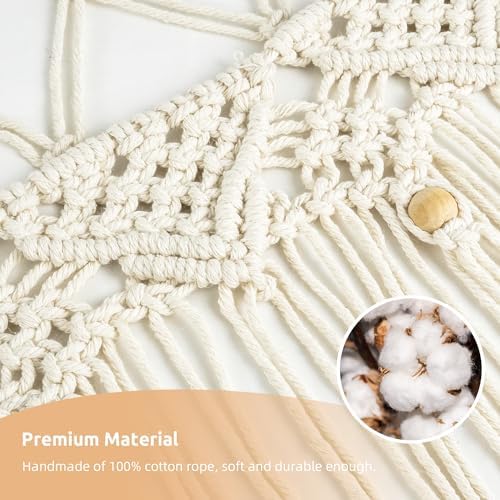 Large Stuffed Animal Net or Hammock, Stuffed Animal Storage Macrame Toy Hammock Hanging Net for Stuffed Animals Corner, Plushie Net Hammock Toy Organizer for Boho Kids Room Nursery Playroom - Image 4