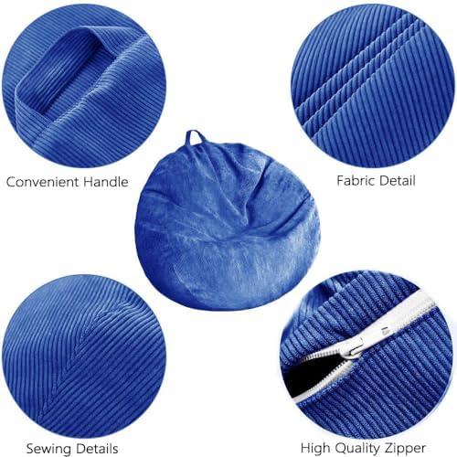 Stuffed Animal Storage Bean Bag Chair Cover (No Filler) Washable - Image 3