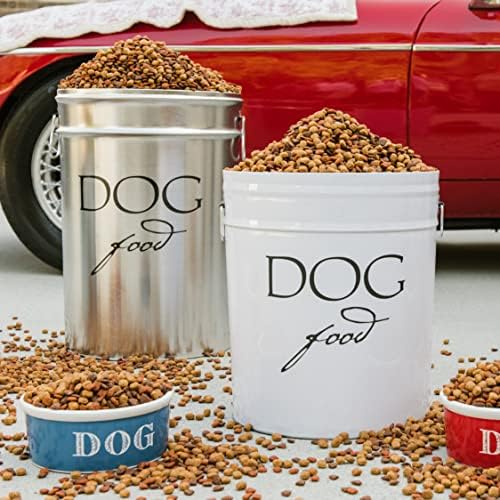 Harry Barker Classic Silver Dog Food Storage Canister – Medium, Airtight Stainless Steel Pet Food Container, Holds Up to 22 lbs Dry Dog Food, Kitchen Counter & Pantry Storage - Silver - Image 4