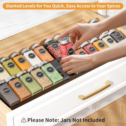 RCHYFEED 4 Pack Spice Drawer Organizer (Need 3.5" Deep Drawer) - Image 2
