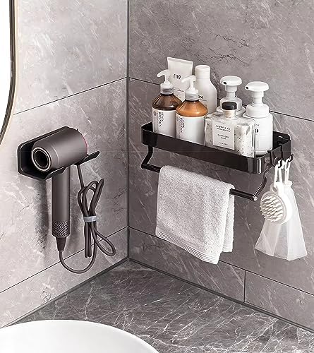 2-Pack Universal Hair Dryer Holder, Self Adhesive Wall Mount, Black - Image 3