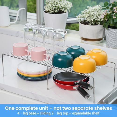 Tomorotec Spice Rack Cabinet Organizer, Expandable Steel, Kitchen, Silver - Image 3