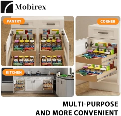 Pull Out Drawers for Cabinet Wood 27" W x 22" D Slide Out Organizer - Image 5