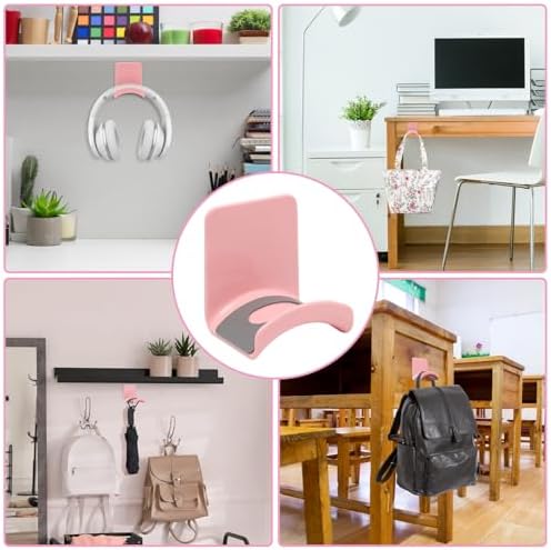 Pink Headphone Stand Hanger, Table Wall Mount Headset Holder Hook - Image 5